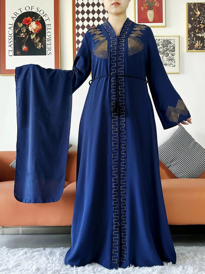 New Women Elegant Dress Chiffon Open Abaya with Zipper Muslim Women Dress Islamic Clothing Cardigan Abaya Women Muslim Dress.