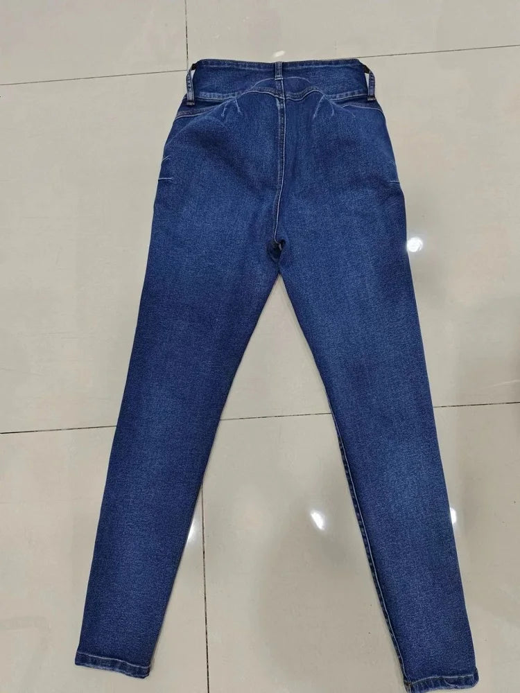 oversized spring summer autumn casual skinny jean vintage jeans woman 2025 denim trousers pencil pants.