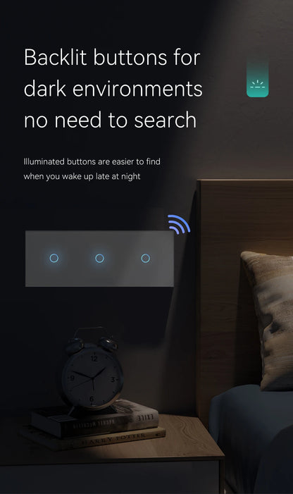 BSEED WIFI Touch Schalter Serie Wand Smart Licht Schalter Blaue LED Hintergrundbeleuchtung Glas Sensor Bildschirm Tuya APP Schalter EU Standard.