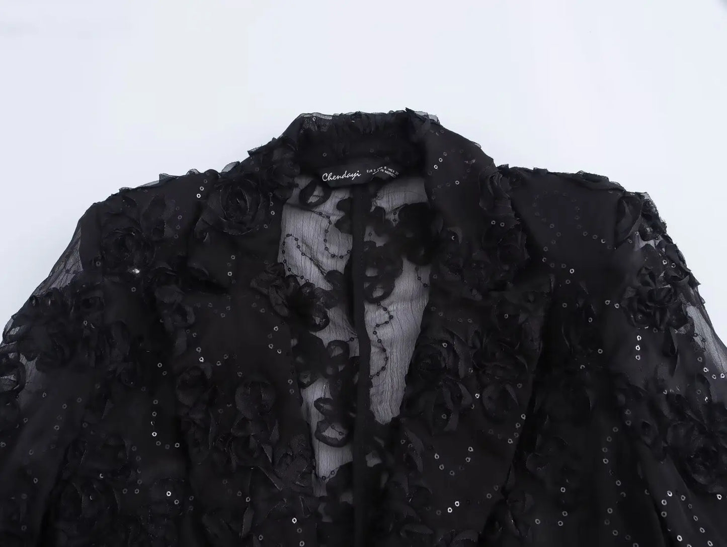 MUJER Sequin Pants Sets for Women 2 Pieces Flower Women's Pants Blazer Suits 2 Pieces Sets Women Outfit Semi Sheer Trousers Sets.