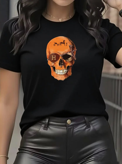 Cartoon Graphic Printing Summer Luxury Brand Cotton Men's and Women's T-Shirts Short Sleeves Street Fashion Trend Clothing.