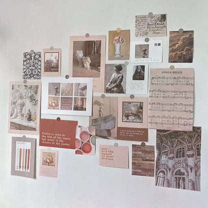 Ins Nordic Retro Wall Decorative Photo Card Stickers Bedroom Art Postcard Decoration DIY Wall Card Stickers Photography Props.