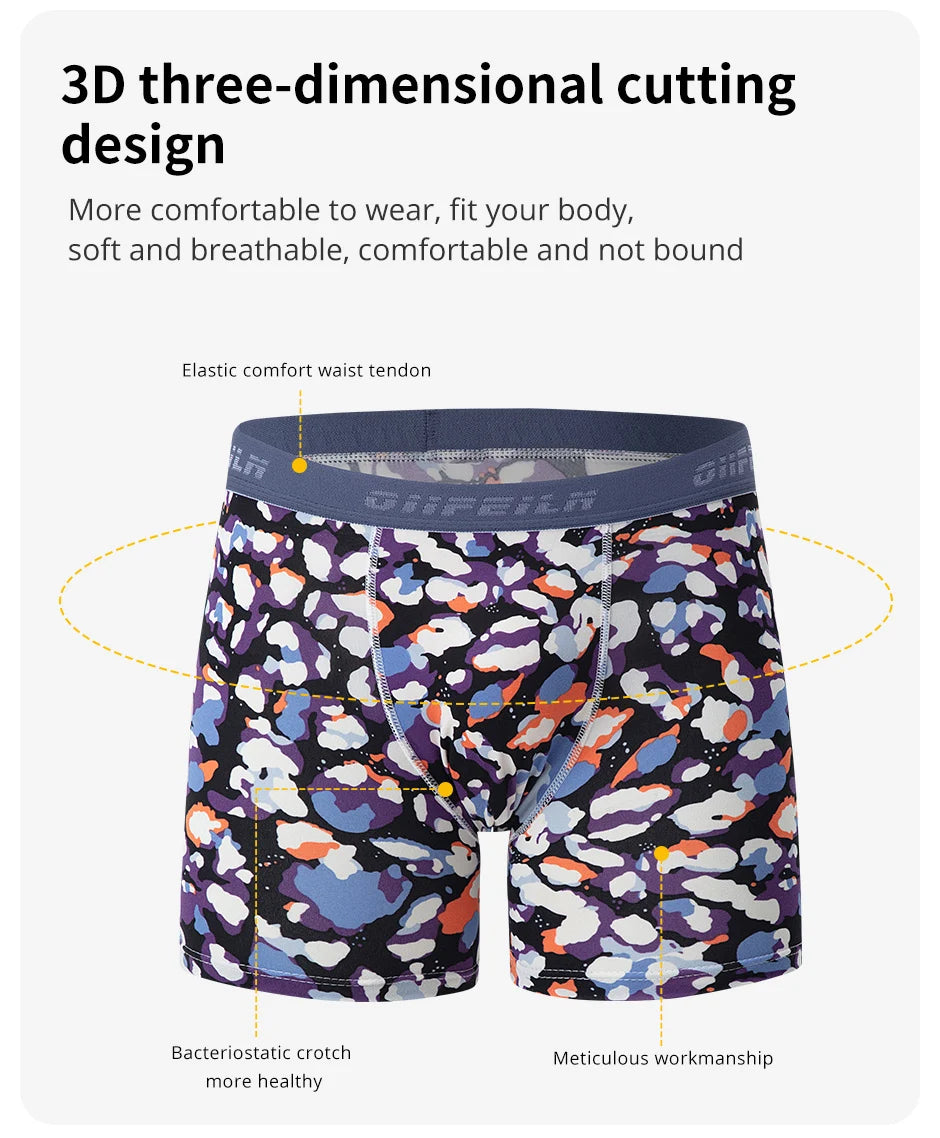 4/6Pcs Herrenmode Druck Lange Unterwäsche Jugendliche Für Erwachsene Multi-größe Bequeme Sport Boyshort Plus größe Fitness Shorts