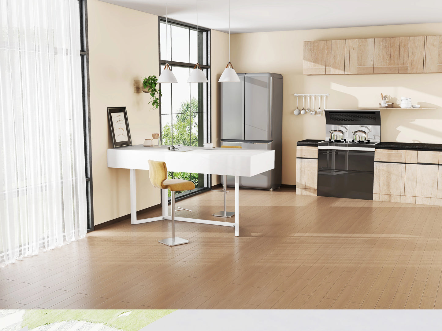 Klappbarer Schreibtisch 120×55cm – Multifunktional, faltbar, mit europäischen Steckdosen, Muschel-Design zum Verstecken des Unordnunges auf dem Schreibtisch – Geeignet