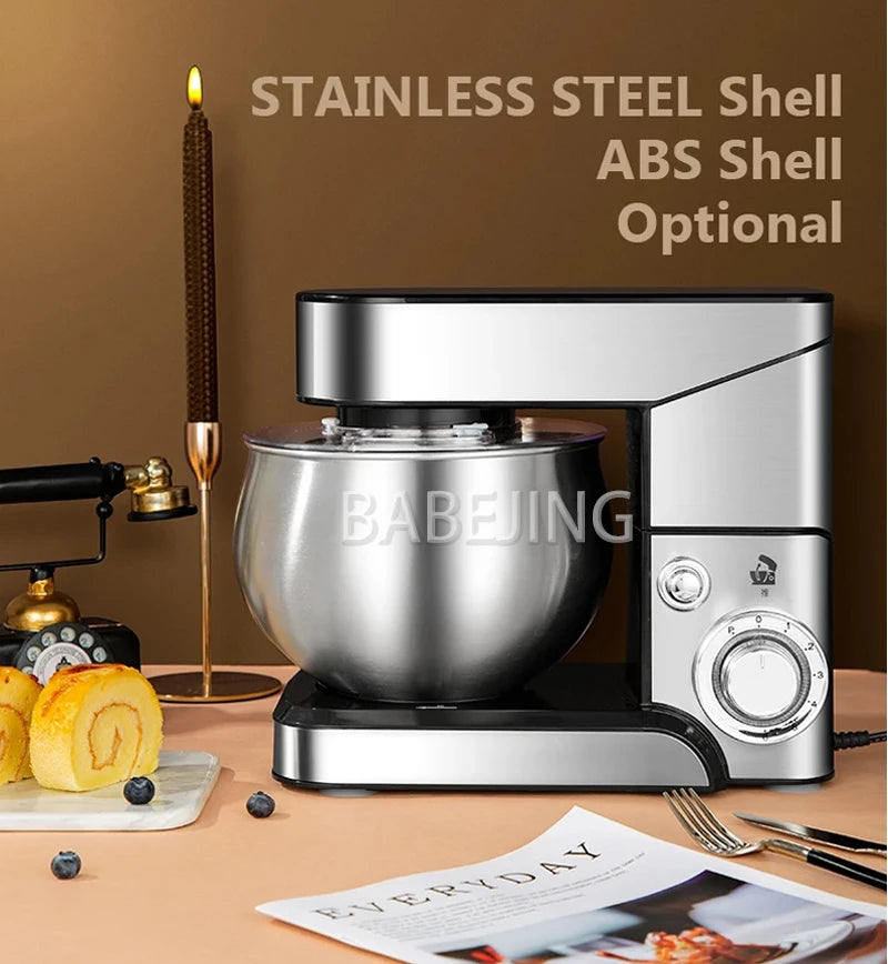 BABEJING New Hot Selling 1200w Kitchen Mixer, Electric Stainless Steel Filling Mixer, Kneading Machine.