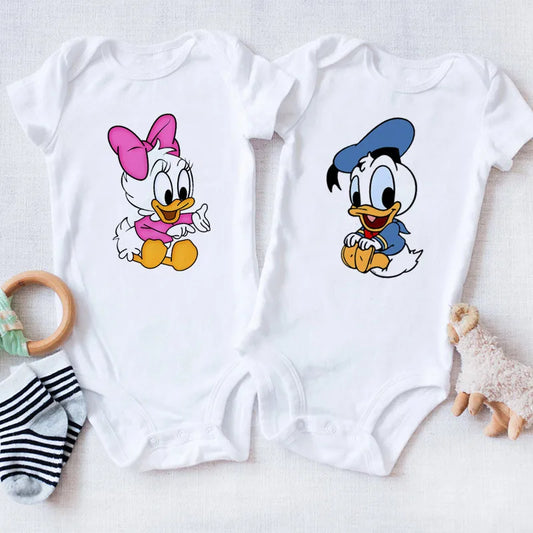 Baby Donald und Daisy Babykleidung Baumwolle Neugeborene Bodys Twin Junge Mädchen Onesie Sommer Overall.