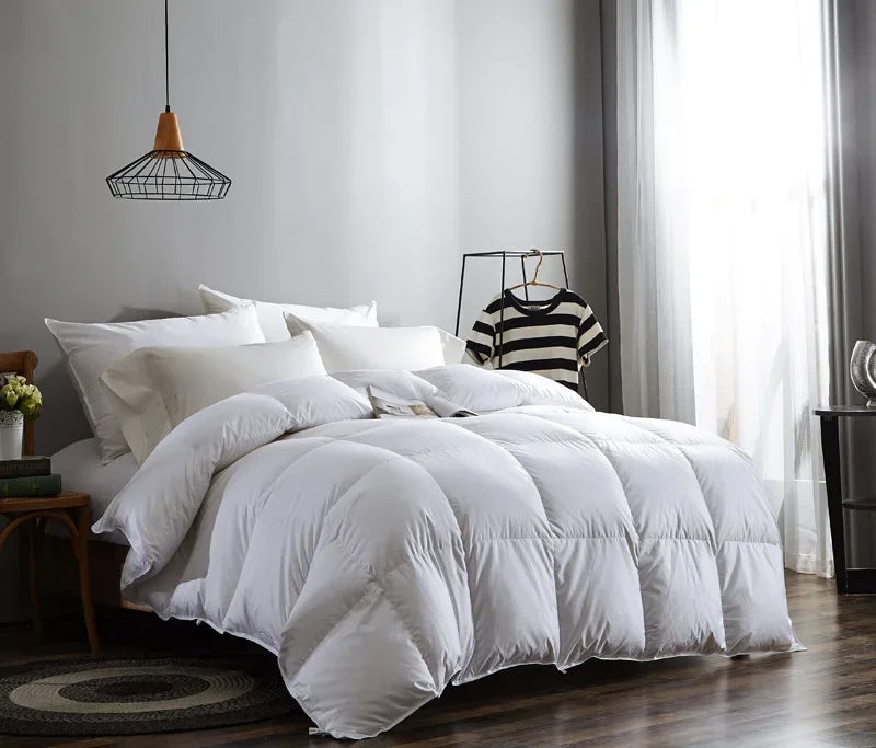 Winter Quilted Quilts Blanket 95% White Goose Down Soft Goose Down Warm Winter Duvet 거위털 이불 구스이불 거위Size King Twin Cover.