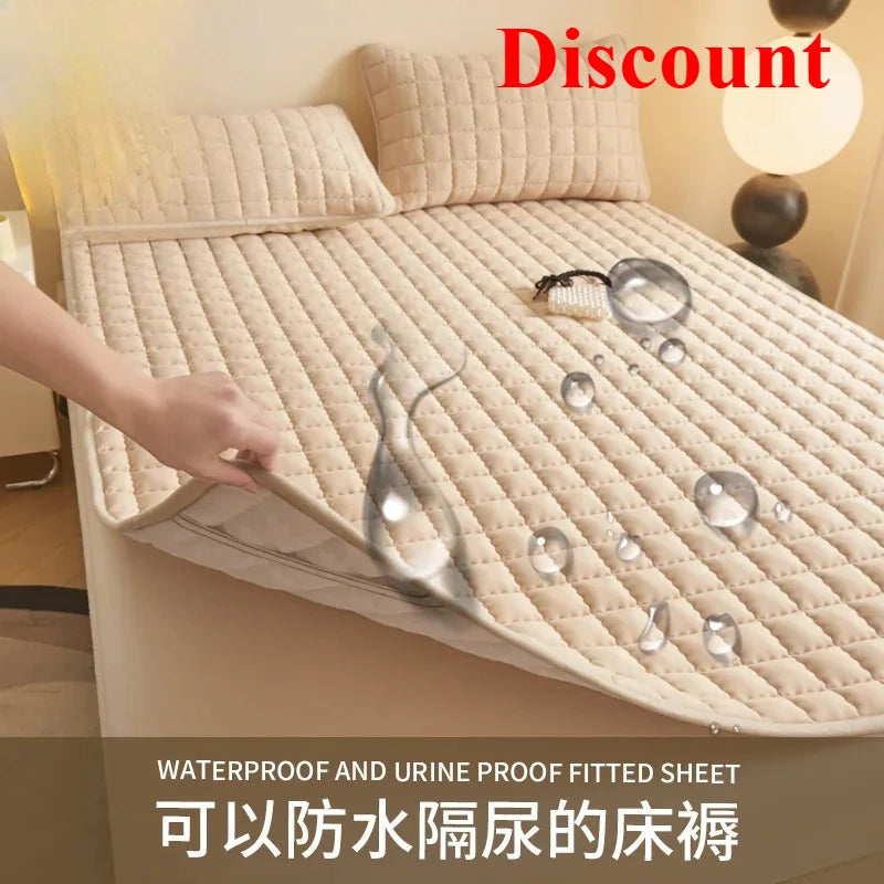 New class A skin-friendly padded cotton curve grid waterproof mattress mattress mattress protective mat.