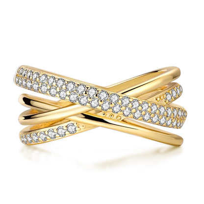 925 Sterling Silver Rings Gold Color Sparking Popular LOVE Wedding Ring Certified Women Engagement Jewelry Anniversary Gifts.