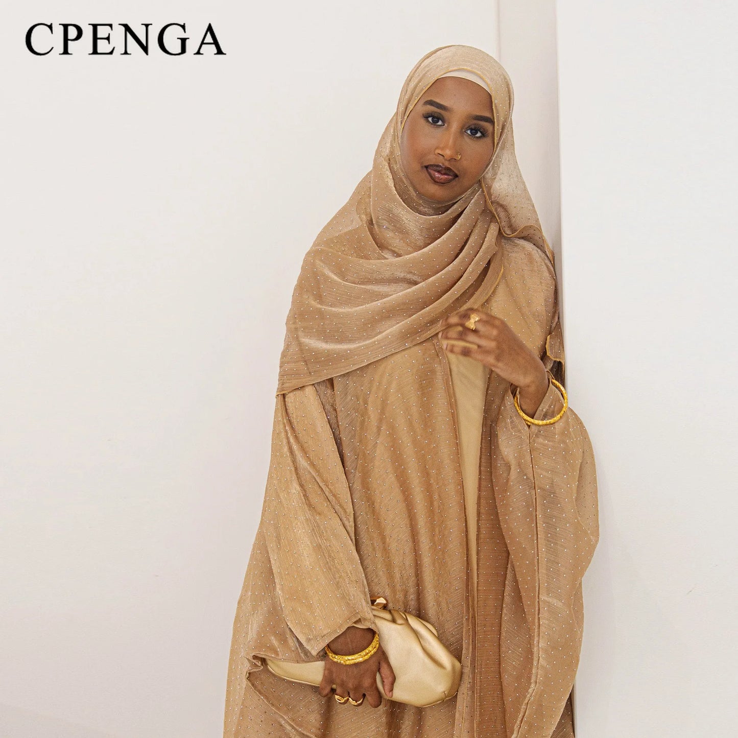 Middle Eastern Islamic Three-Piece Clothing for Women Ramadan Muslim Modest Abaya Dress with Hijab 2025 New Turkey Kaftan Robe.