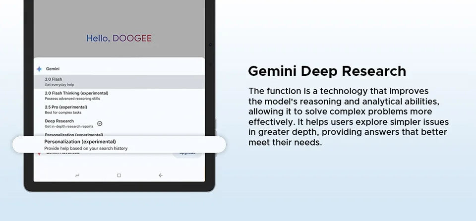 DOOGEE Tab E3 Tablet 11" Screen Android 15 Gemini AI 7.5mm Ultra-thin 32GB (8+24) 256GB Dual Speakers 8800mAh Battery Smart Pad