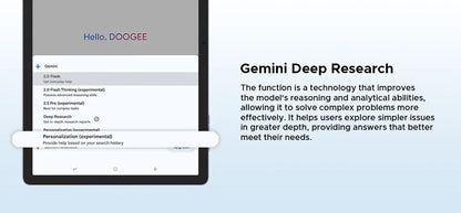DOOGEE Tab E3 Tablet 11" Screen Android 15 Gemini AI 7.5mm Ultra-thin 32GB (8+24) 256GB Dual Speakers 8800mAh Battery Smart Pad