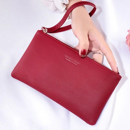 Women PU Leather Zip Coin Bag Wallet Long Purse Pouches.