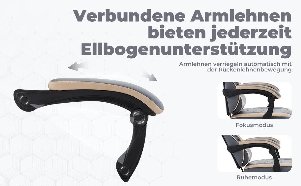 WOTSTA Gaming-Stuhl mit Fußstütze, Gamer-Stühle, ergonomisch, mit Lendenkissen, Kopfstützenstuhl, höhenverstellbarer Computerstuhl