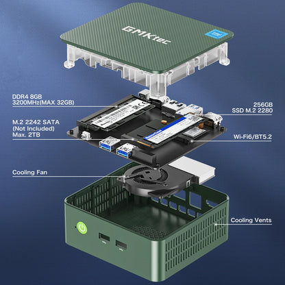 GMKtec G3 Mini PC Intel Alder Lake N100 Windows 11 Pro Desktop Computer 8/16GB RAM 256/512GB PCIe M.2 SSD WiFi 6 BT5.2 Mini PC.