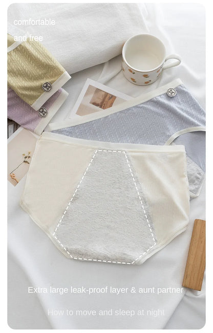 Panties for Menstruation Cotton Menstrual Panties Mid Waist Period Underwear Culotte Menstruelle Leak Proof Bragas Menstruales.