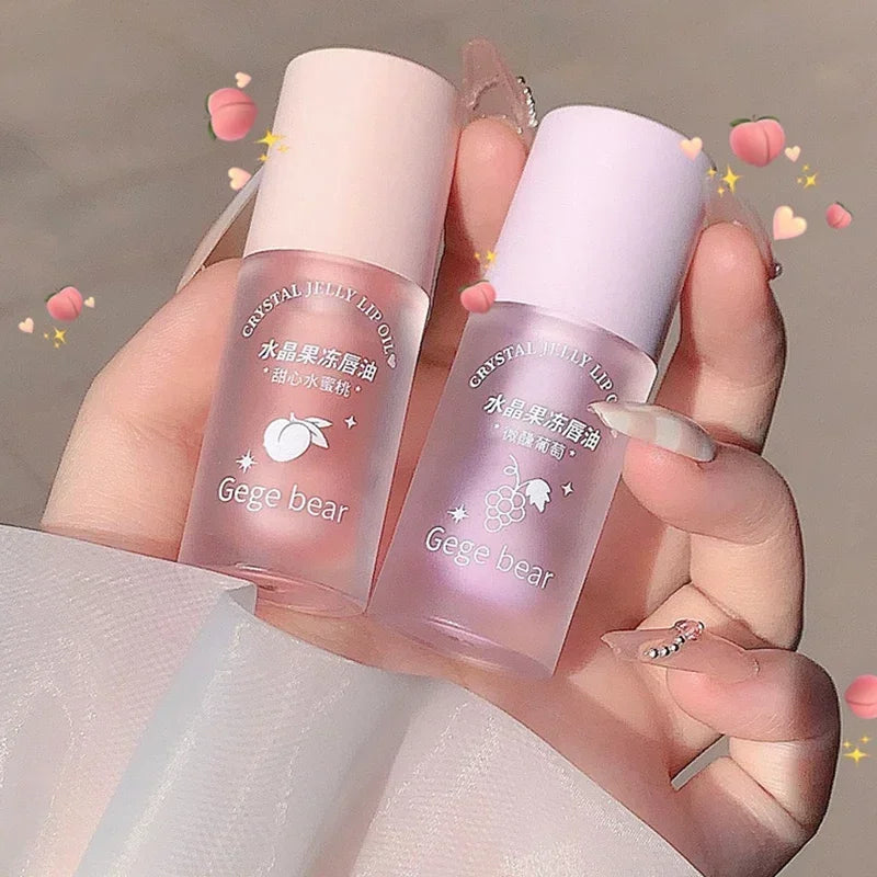 Crystal Jelly Lip Oil Hydrating Plumping Lip Coat Lipstick Moisturizing Mirror Lip Gloss Clear Lip Plumper Cosmetics Makeup.