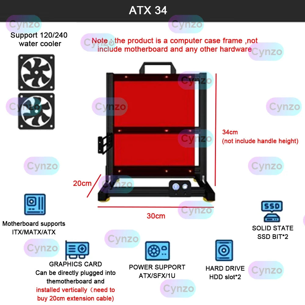 DIY  Gamer Cabinet ITX MATX ATX Open Computer Case Frame Aluminum Alloy Desktop Portable PC Rack DIY Personalized Chassis