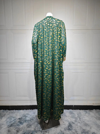 Muslim Abaya 3 Piece Set Women Party Dresses Cardigan Robe Sashes Suit Bronzing Jalabiya Ramadan Morocco Dubai Kaftan Vestidos