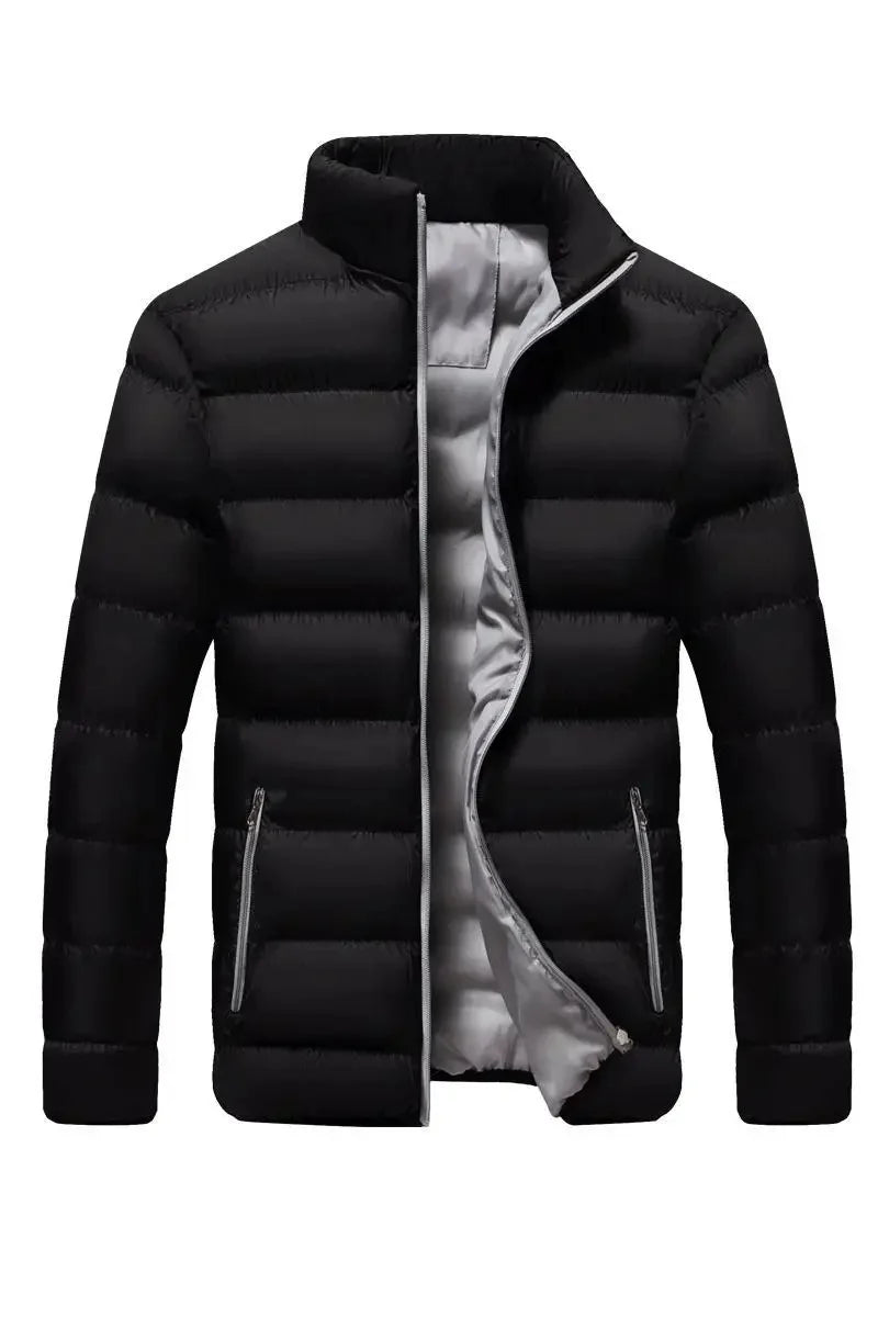 Men's thick cotton sportswear stand collar open collar outdoor casual jacket warm clothing autumn and winter jacket.