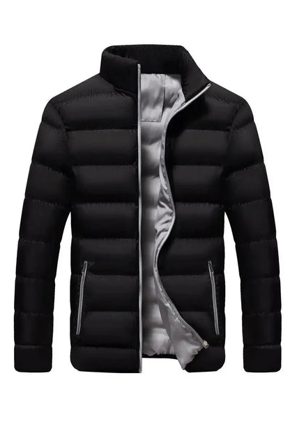 Men's thick cotton sportswear stand collar open collar outdoor casual jacket warm clothing autumn and winter jacket.