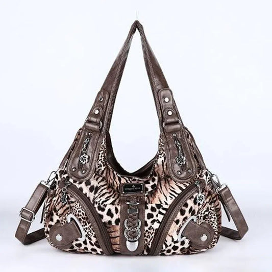 Women Handbags Leopard Bag Top-handle Handbag Fashion Satchel Dumpling Pack Shoulder Bag Tote Bag Hobos Large Purse.