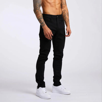 New Style of Denim Men's Jeans Cross-border Ins Trendy Black Slim High Waist Denim Pants Men.
