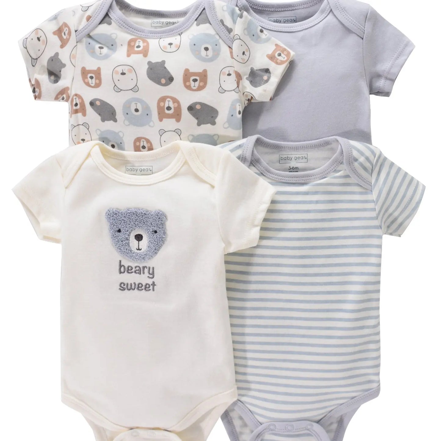 4PCS Neugeborenen Strampler Kurzarm Rundhals Cartoon Tier Blumen Drucken Body Onesies Für Baby Jungen Und Mädchen Kleidung