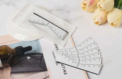 25pcs Disposable Eyebrow Ruler Self-adhesive Sticker Microblading Tattoo Position Mapping Stencils Profession Makeup Tool.