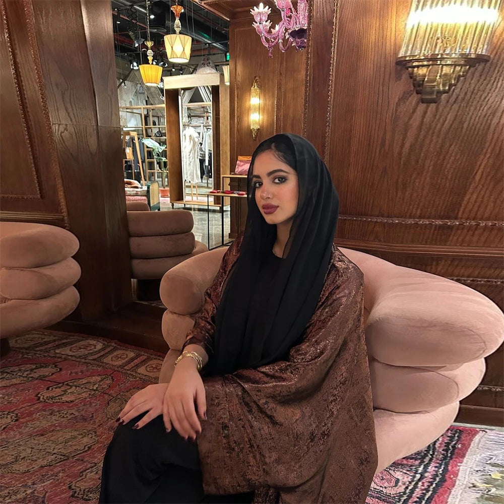 Ramadan Eid Open Dubai Luxury Abaya Damen Modest Kimono Coat 2025 Muslim for Women Islam Clothing Kebaya Robe Femme Musulmane