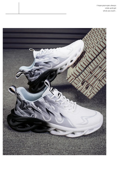 Men Running Shoes Mesh Breathable Flat Cushioning Soft Comfortable Sneakers Outdoor Gym Trendy Casual Jogging Shoes for Men