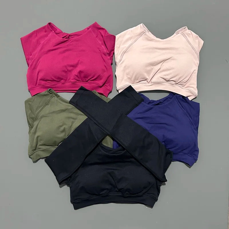 HISTELLO Long Sleeve Crop Top Women Seamless Yoga Tops Backless Clothing Gym Workout Sportswear Strong Supports Sports Shirt.