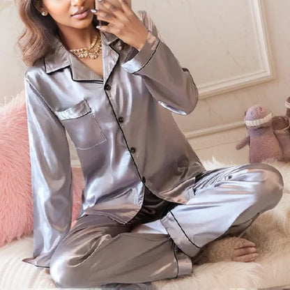 Großes Damen-Pyjama-Set, langärmelige Hose, Cartoon-Studenten-Nachtwäsche, Homewear, zweiteilige Strickjacke, Nachtwäsche, Loungewear.