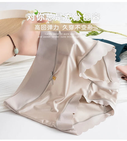 Silk Panties Nice Briefs Soft Underwear Women's Mid rise Elegance Girls Sexy Lingerie.