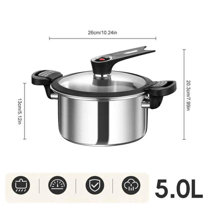 Portable Pressure Cooker Fast Cooking Stew Pot Pressure Cooker Stainless Steel Fast Cooking Multifunctional Kitchen Accessories.