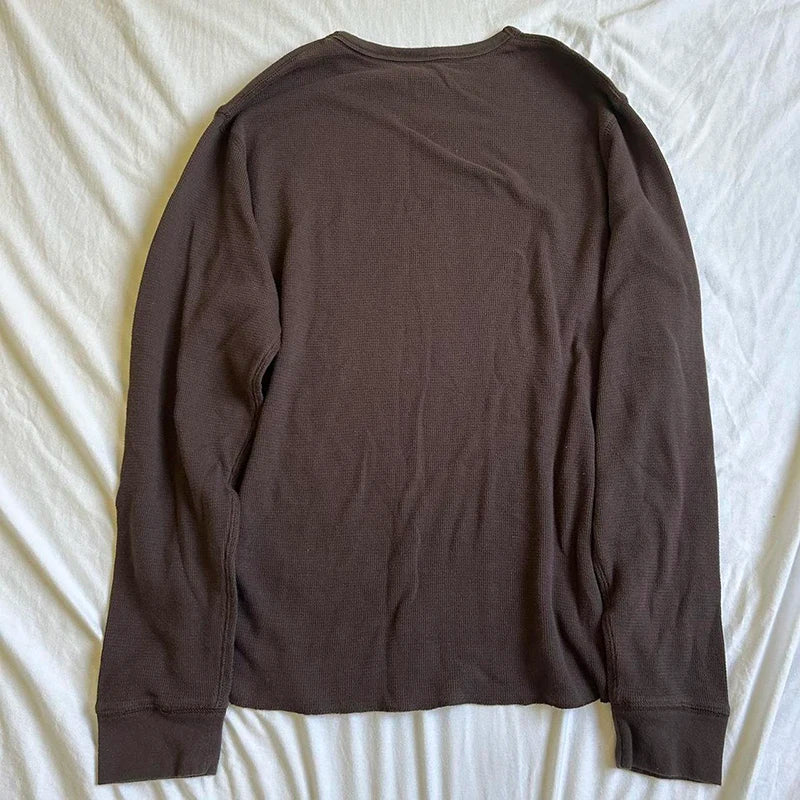 2000s Aesthetic Mall Goth Tees Y2K Cyber Grunge Emo Cross Print T-shirt 90s Vintage Women Autumn Long Sleeve Pullovers Tops.