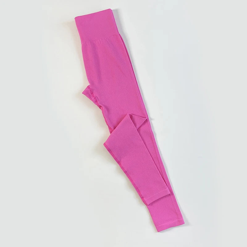 Ribbed Seamless Yoga Leggings For Gym High Waisted Push Up Sport Women Fitness Pants Workout Tummy Control Tights Female Legging