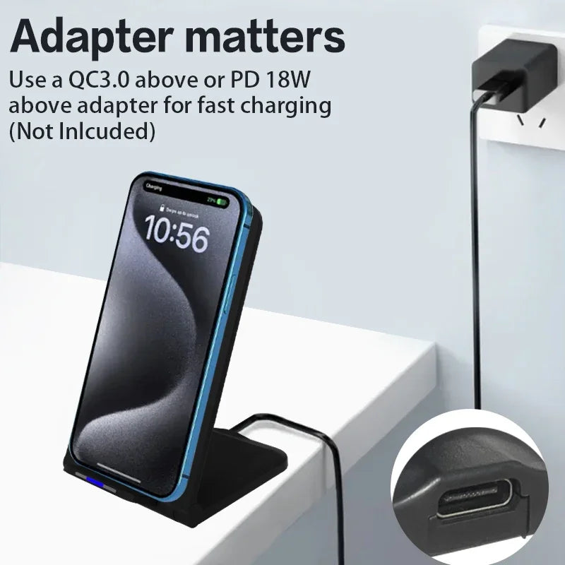 100W Wireless Charger For iPhone 16 15 14 13 12 Pro Max 11 Phone Stand Charger for Samsung S24 S23 Xiaomi Foldable Fast Charging.