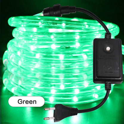 AC 220V Neon LED Strip Waterproof 360 Degree Round Neon Sign Light Blue Red White Outdoor Rainbow Tube Rope Light Party Decor.