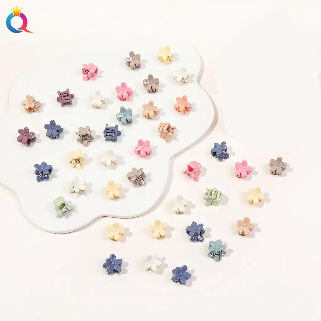 50Pcs Flower Hair Clips Multi color Mini Cute Hair Styling Accessories for Girls and Women Birthday Gifts,10 Colors at Least