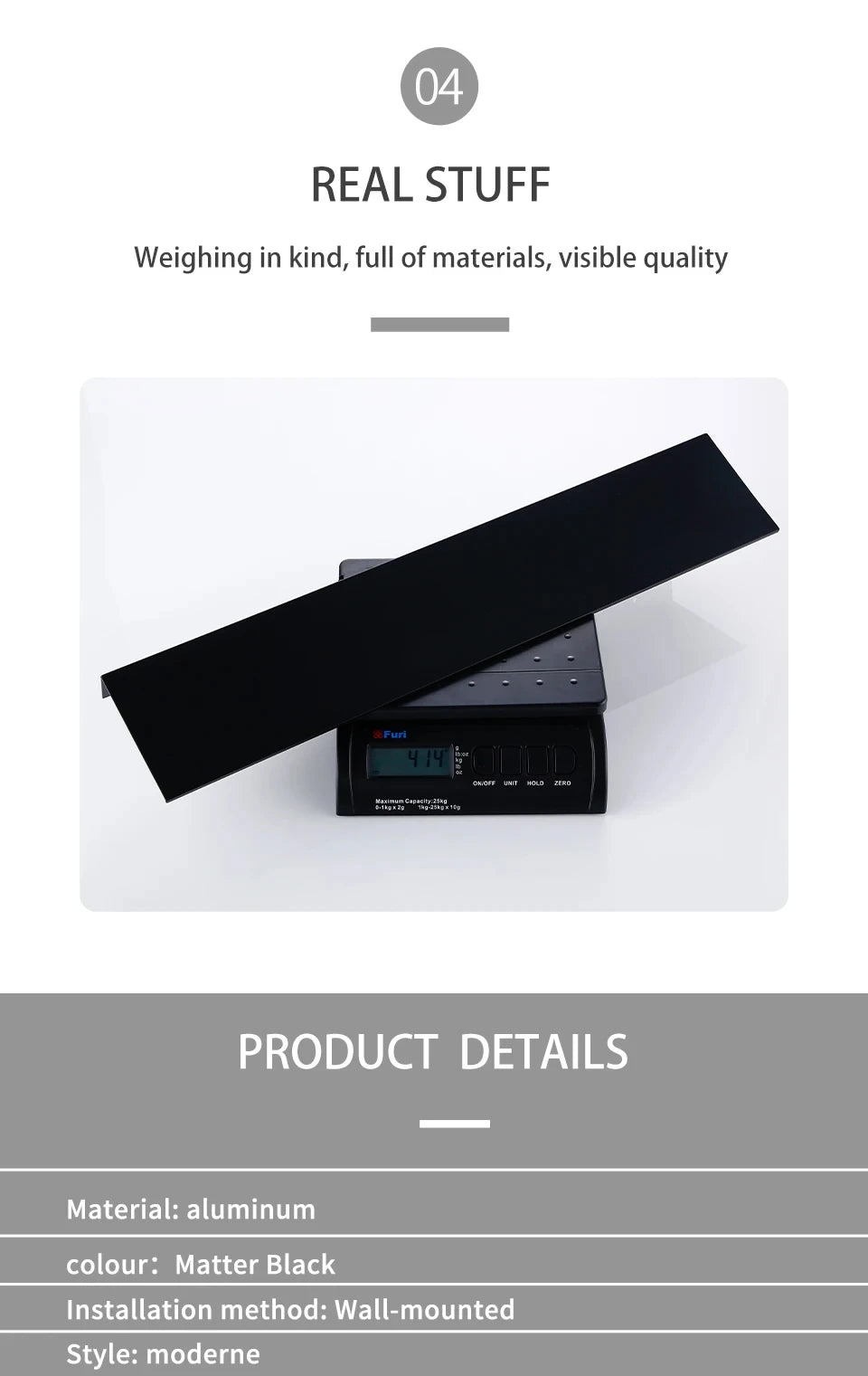 Matt Schwarz Wand Regal Bad Regale Bad Zubehör 30-50cm Moderne Küche Dusche Bad Lagerung Rack Großhandel Förderung