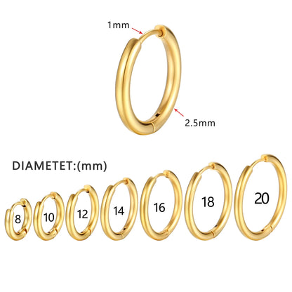 2022 New Simple Stainless Steel Small Hoop Earrings for Women Men Cartilage Ear Piercing Jewelry Pendientes Hombre Mujer.