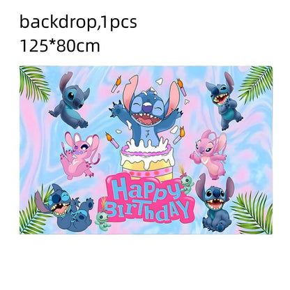 Niedliche Cartoon-Lilo und Stitch-Luftballons, alles Gute zum Geburtstag, Party, Babyparty, Dekorationen, Kindergeschenke, Einweggeschirr.