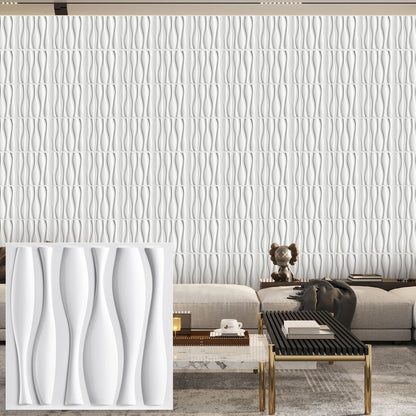 KUUJOJO 12pcs 3D textured wall panel for indoor wall decoration, suitable for living room, hall, bedroom, hotel, office