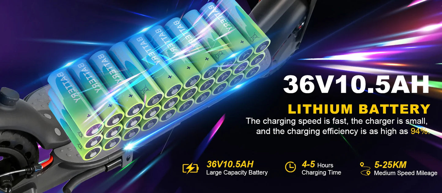 LADPED 350W Scooter Electric 36V Large Capacity Battery Folding Electric Kick Scooter with 8.5 Inch Explosion-proof Tire 31KM/H