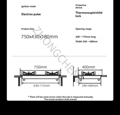 Natural Gas Cooking Stoves Embedded Liquefied Gas Cooking Stoves Household Double Stoves..