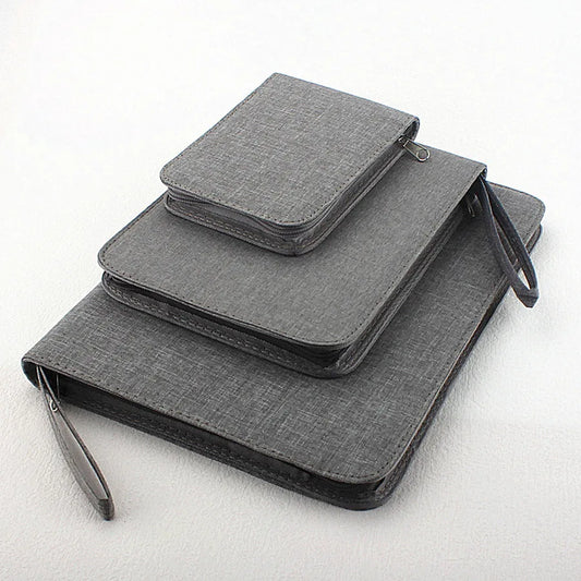 10/24/48 Slots Fountain Pen Case Pencil Case Pouch Bag Canvas Case Black, Gray.