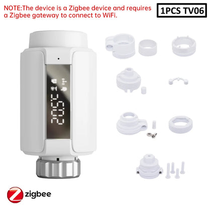 WIFI & Zigbee Thermostatic Radiator Valve Smart Radiator Actuator TRV Temperature Controller Voice Control via Tuya Zigbee2MQTT