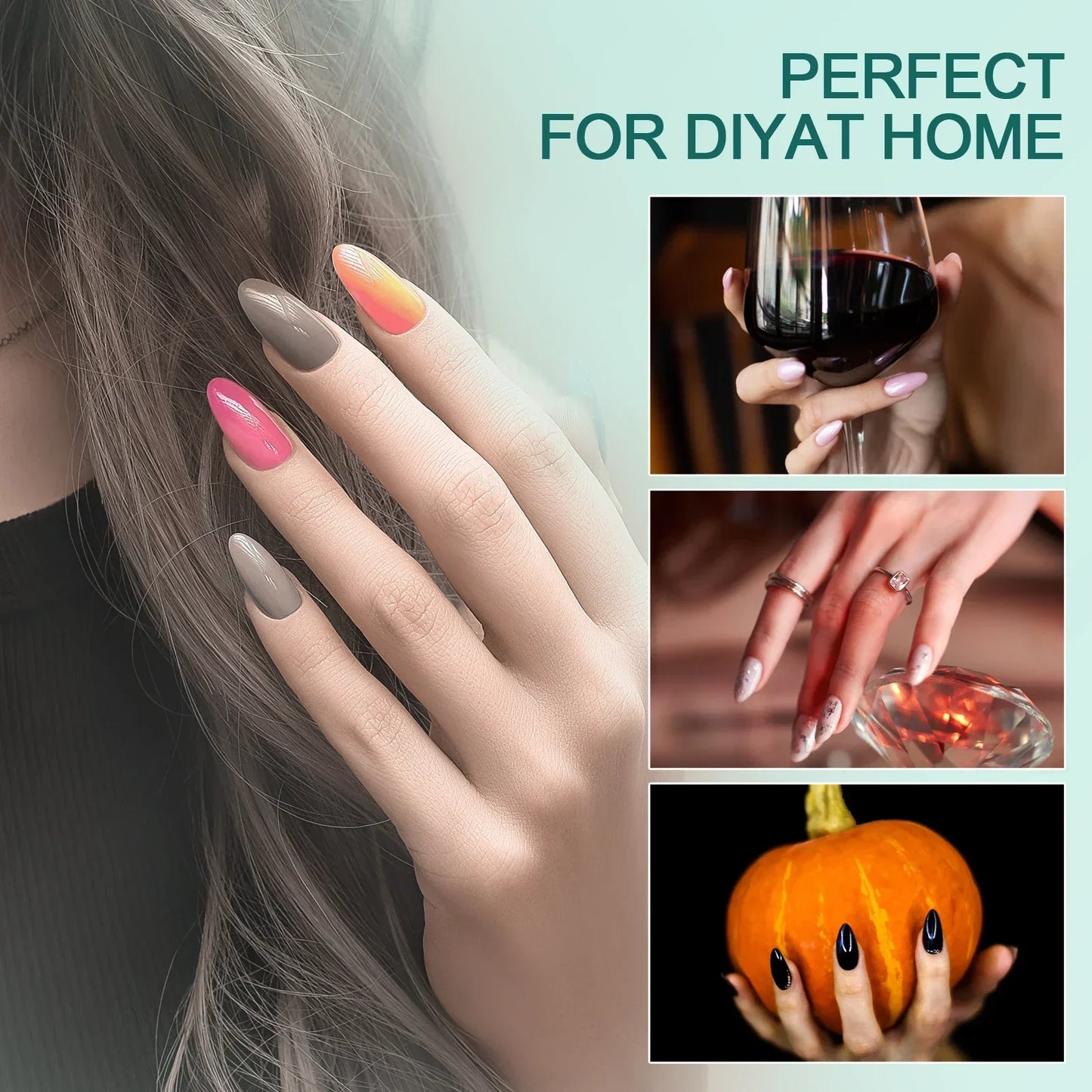 Nailpop 120pcs/box Gel X Nail Tips Medium Short Shape Almond/Square/Soft Gel Nail Tips False Nails Soak Off Easy Nail Extensions.