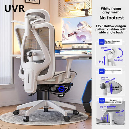 UVR Gaming-Computerstuhl, ergonomisches Design, Sessel, bequemer Mesh-Personenstuhl, Feldverstellbarer Drehstuhl, Bürostuhl